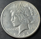 1924-S $ 1 Peace Silberdollar. Schöne AU Details, gereinigt