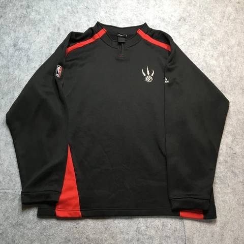 Adidas Toronto Raptors Warm Up Sweatshirt Top Mens 2XL Black Pullover Knit NBA Cover