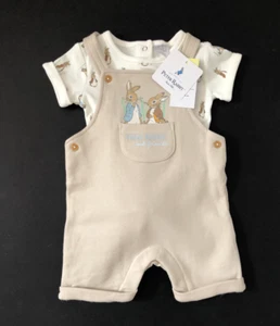 Baby Boys Beige Peter Rabbit Dungarees - Picture 1 of 4