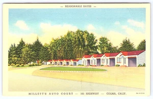 Colma California Millett's Auto Court Highway 101 Postcard A727 - Picture 1 of 2