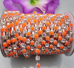 SS16 Diamante Trimming Pearl Crystal glass Rhinestone Silver Chain setting - Picture 1 of 9