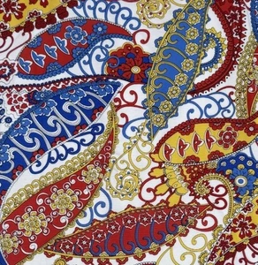 Talbots Skirt 16 Blue Red Paisley Print Short Pencil A-Line Womens - Picture 1 of 7