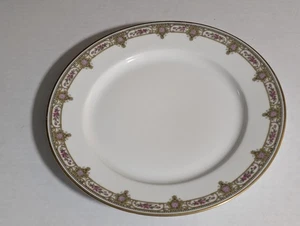 ANTIQUE T&V Tressemanes & Vogt LIMOGES Plate Pattern 6892 Pink Floral Gold - Picture 1 of 3