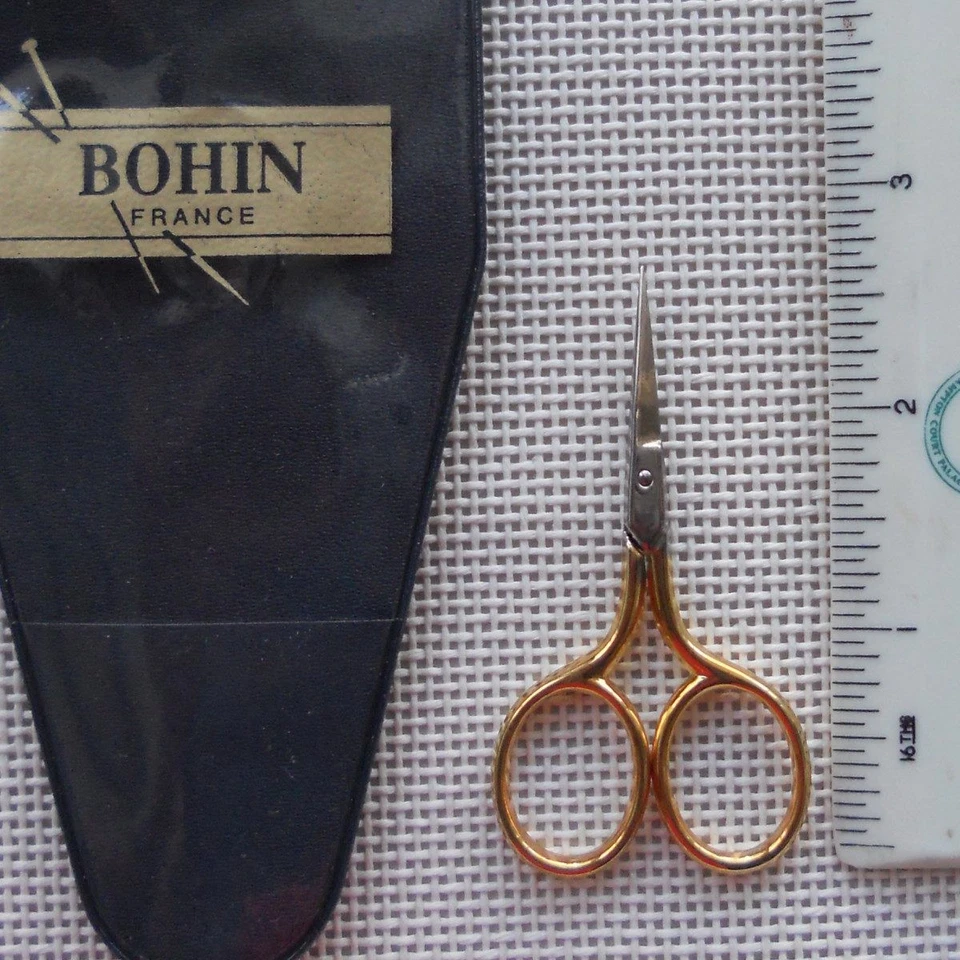 Bohin small Embroidery Scissors with gold handles made in France - Image 1 of 1