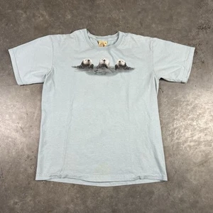 The Mountain Sea Otters T Shirt Youth XL Blue Montery CA Minor Flaws Vintage 90s - Picture 1 of 16