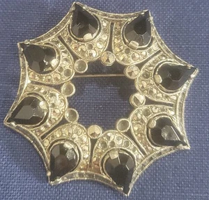 Vintage Silver Tone Metal Star Shaped Pin Brooch W/Rhinestones - Picture 1 of 19