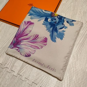 HERMES Carre 90 Tulipomanie Tulips Silk Scarf 90cm Aline Honore Used w/box - Picture 1 of 19