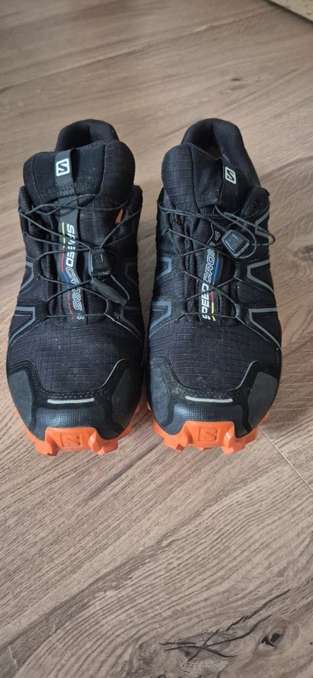 Salomon Speedcross 4 Schwarz Orange Größe 45 1/2 Ca. 40 Km Gelaufen Top Zustand - Bild 1 von 4