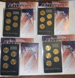2002-2005 Gold Statehood Quarter Collection 5 Coin Sets - 2002/2003/2004/2005 - Picture 1 of 12