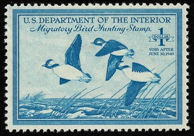 US Stamp Scott#RW15 $1 Back of Book Federal Duck Mint NH OG Well Centered - Image 1 of 2