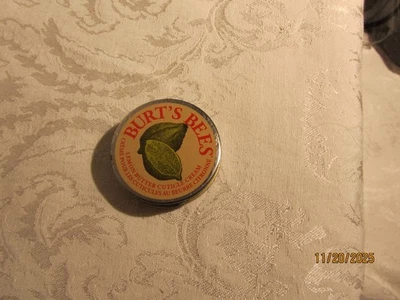 Vintage Burt's Bees Lemon Butter Cuticle Cream .3 oz Metal Tin Full Made in USA - Image 1 of 4