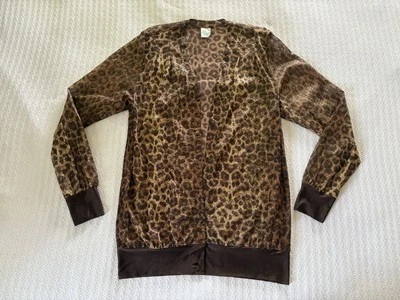 Cárdigan Estampado Leopardo Vintage Años 70 80 Malla Pura Poder Rejilla Disco Punk Glam Foto 1 de 4