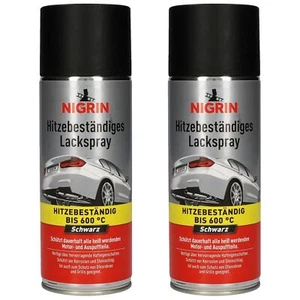 2x Set Nigrin Thermo-Lack Schwarz Matt 600°C Hitzefest Ofen-Lack Auspuff Grill - Bild 1 von 4