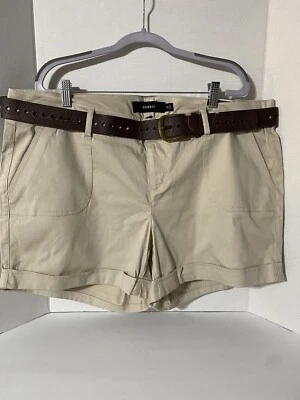 Torrid Women’s Size 18 Short Shorts New W/ Tag Hot Pants Belt Beige/Stone - Image 1 of 4