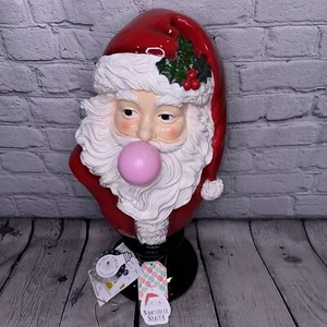 SINCERELY SANTA Light Up Santa Claus Bust Blowing Bubble Gum Tabletop Decor - Picture 1 of 10