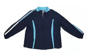 Green Tea Womens Gray Teal Long Sleeve Full Zip Lined Jacket Plus Size 2X - Picture 1 of 9
