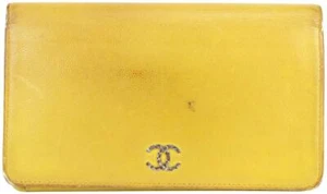 Chanel Yellow Leather CC Flap Wallet 11ccs1231 - Picture 1 of 12