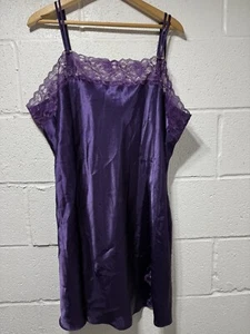 Maggie Lawrence Plus Nightgown Adjustable Spaghetti Strap Purple Size 22/24W - Picture 1 of 7