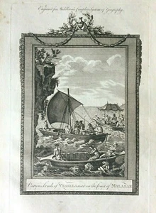 Costa del Malabar navi penisola indiana da Middletons Geografia c1777 - Foto 1 di 1
