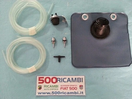 FIAT 500 D F L R  KIT COMPLETO TERGI SPRUZZATORI CROMATI + LAVAVETRO TUBI + BORS - Image 1 of 1