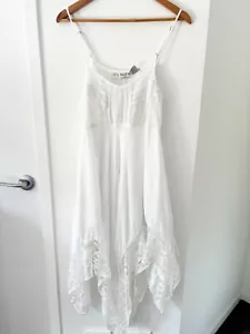 TREE OF LIFE Dress Size S White 100% Rayon Lace Detailed Boho Midi Dress - Picture 1 of 6