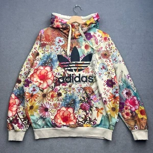 ADIDAS FARM RIO Hoodie Women UK 16 L Confete Floral Originals Trefoil Superstar - Picture 1 of 12