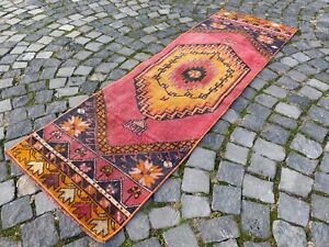 Turkish vintage kitchen carpet, Bohemian handmade wool runner rug,2,0 x 6,2 ft
