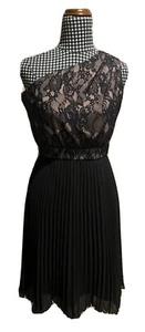 REVIEW Dress Ladies Size 6 One Shoulder Lace Pleated Knee Length - Picture 1 of 6