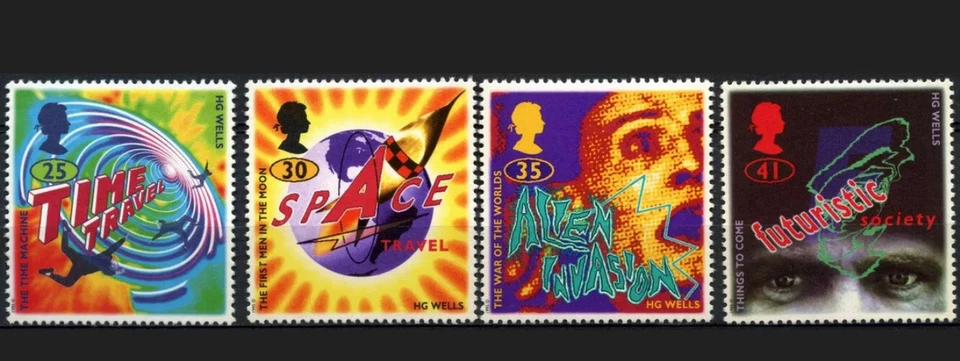 GB 1995 MNH Science Fiction Novels By H G Wells Mint Stamp Set with FREE UK P&P - Image 1 of 1