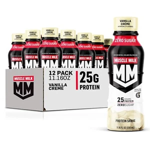 Muscle Milk Genuine Protein Shake, Vanilla Creme 🍨 11.16 Fl Oz Bottle, 12 Pack - Picture 1 of 2