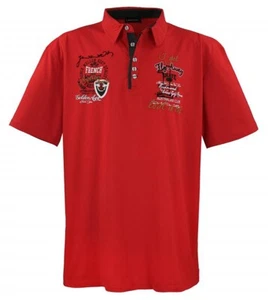 Übergrössen ! Hippes Polo-Shirt Kurzarm LAVECCHIA Rot 3101 - Picture 1 of 5