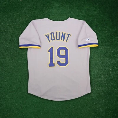 Camiseta deportiva para hombre Robin Yount 1989 Milwaukee Brewers gris Road Cooperstown Foto 1 de 4