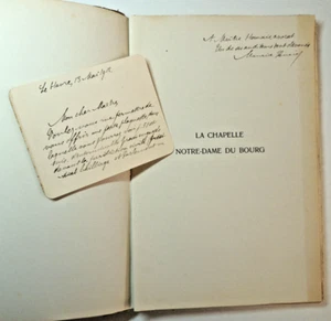 Envoi autographe. Maurice Henriet. La chapelle de Notre-Dame du Bourg - Imagen 1 de 6