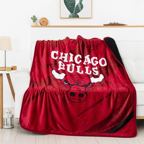 Northwest NBA Chicago Bulls Velocity Silk Touch Sherpa Throw Blanket, 50" x 60" Cover