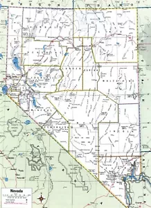 NEVADA CONTEA CONTEE MAPPA POSTER LUCIDO IMMAGINE STAMPA FOTO BANNER 10283 - Foto 1 di 1