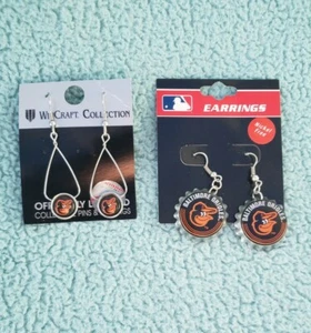 Baltimore Orioles 2 sets Silver Charm Dangle Earrings Set - Picture 1 of 3