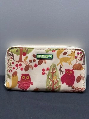 Cartera con estampado de animales Lily Bloom Woodland con cremallera e interior verde brillante Foto 1 de 4