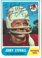 Jerry Stovall 1968 Topps Autographed Football Card #112 St. Louis Cardinals NFL