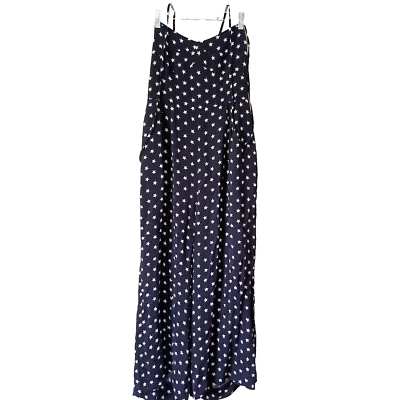 J Crew Jumpsuit Romper NEW Womens Sz 8 Wide Leg Navy/ White Stars 4th of July - Image 1 of 4