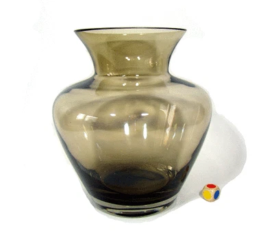 VINTAGE Glas Vase, Design WILHELM WAGENFELD, Rauchglas, BAUHAUS, VLG 1936 - Bild 1 von 4