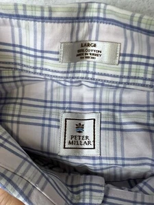 Peter Millar Shirt Mens Large Pink Blue Plaid Button Down - Picture 1 of 12