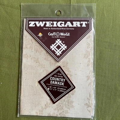 Zweigart 11ct 100% Cotton Country Damask 1 pattern 11x11 Pattern Square - Image 1 of 4