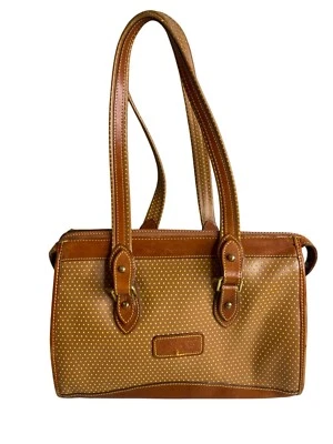 Vintage DOONEY & BOURKE Cabrio Leather Dot Tan Satchel Shoulder Bag Made USA - Image 1 of 4
