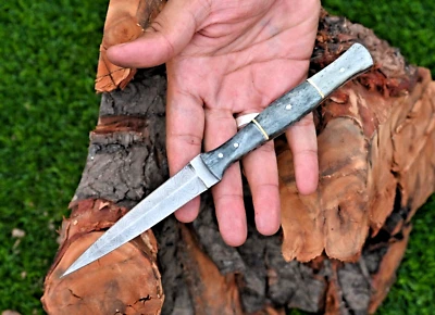 Custom Made Damascus Hunting Boot Knife /Hand Forged Damascus Steel 1384 - Image 1 of 4