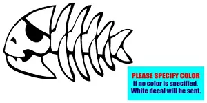 Adesivo decalcomania vinile Fish Skeleton #082 grafica fustellata auto camion finestra 12" - Foto 1 di 5