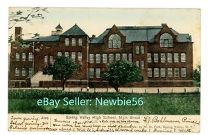 Spring Valley NY - EDIFICIO DE ESCUELA SECUNDARIA EN LA CALLE PRINCIPAL - Postal Condado de Rockland - Imagen 1 de 2