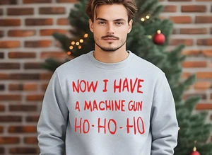 Christmas Sweatshirt Xmas Sweater Die Hard Bruce Willis Movie Jumper Day Hans - Picture 1 of 8