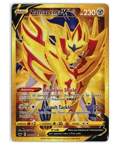 Zamazenta V 212/202 Gold Holo Secret Rare - SWSH01: Sword & Shield Base Set - NM - Picture 1 of 2