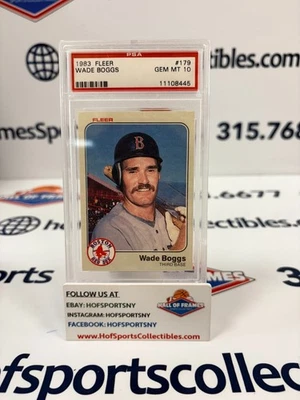 Tarjeta de novato Fleer Wade Boggs 1983 PSA 10 #179 Foto 1 de 2