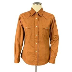 Roper Western Shirt Womens S Rust Brown Pearl Snap Long Sleeve Rodeo Ranchcore - Picture 1 of 14
